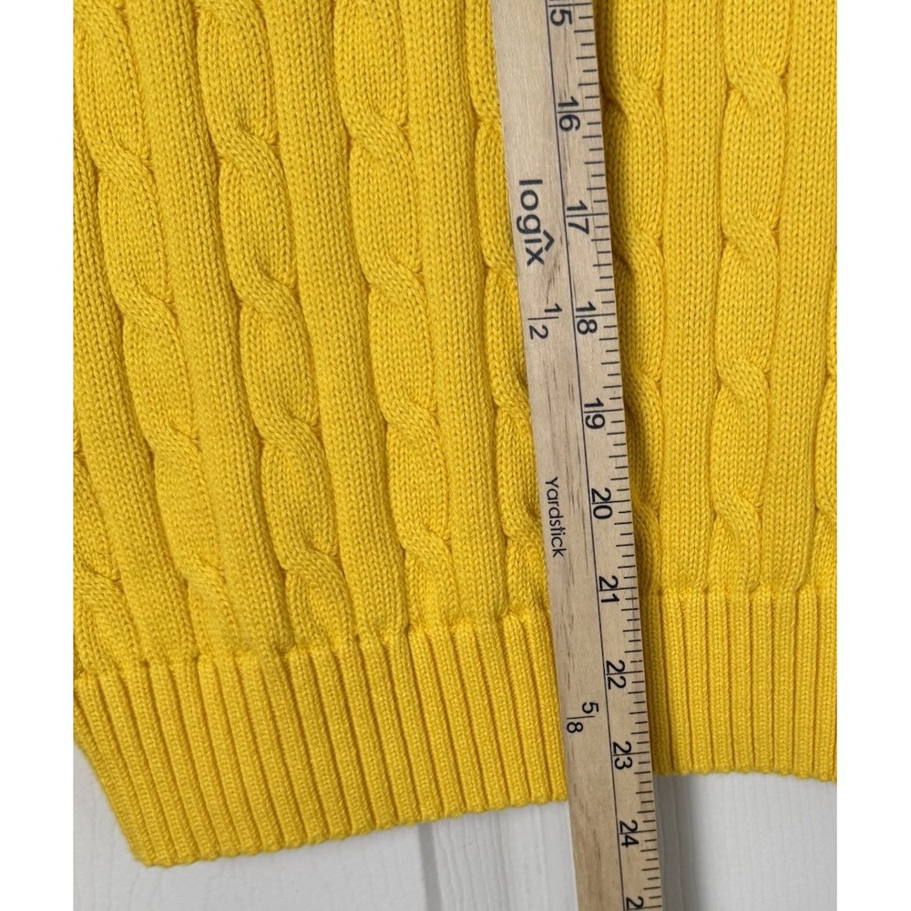Polo by Ralph Lauren Yellow Cable Knit Crewneck Sweater - Picture 8 of 11